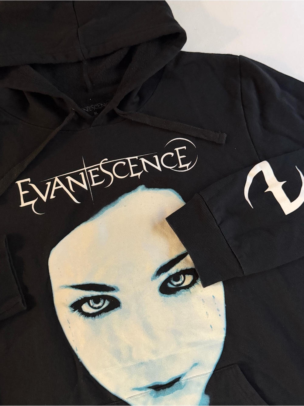 Evanescence Fallen Hoodie Men L Metal Rock Band Tour Grunge Dark Emo Goth Scary